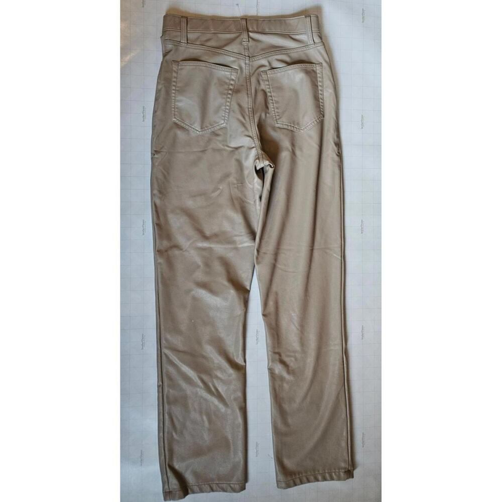 Abercrombie Fitch Curve Love 90s Straight Faux Leather Pants 28 6L Taupe - Picture 3 of 3